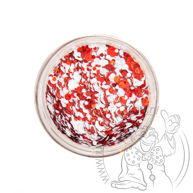 PXP pressed chunky glitter cream rood-wit