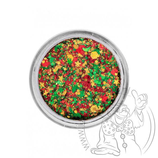 PXP pressed chunky glitter cream red-yellow-green