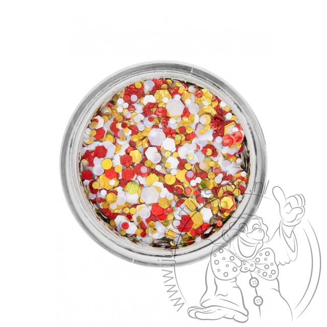 PXP pressed chunky glitter cream red-yellow-white