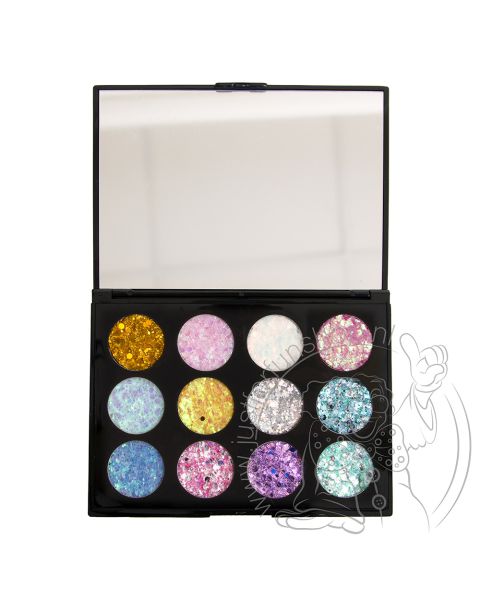 PXP pressed chunky glitter cream Palette L'Hiver 12 kleuren 1.5 gram