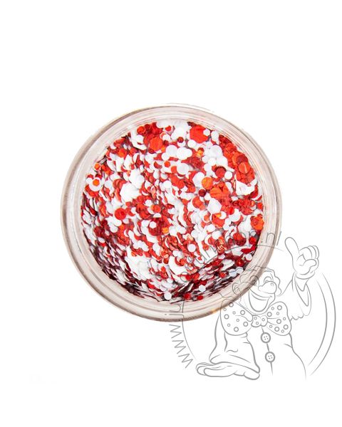 PXP pressed chunky glitter cream rood-wit
