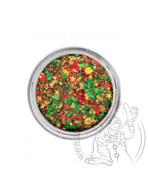 PXP pressed chunky glitter cream red-yellow-green