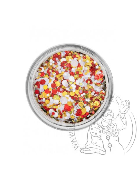 PXP pressed chunky glitter cream red-yellow-white