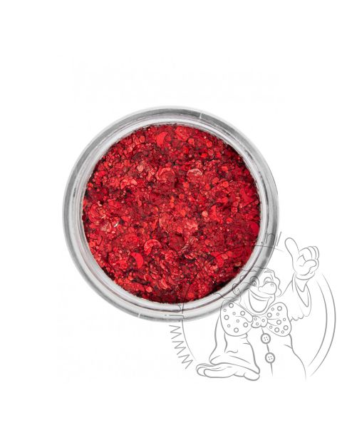 PXP pressed chunky glitter cream coral red
